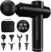 Massage Gun, Deep Tissue Muscle Massager, 99 Speeds Handheld Electric Muscle Massager with 8 Massage Heads, LCD Touch Screen and Carry Bag, for Muscle Pain Relief Recovery