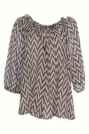 Printed Peasant Blouse--JAG-JS22568