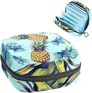 Period Bag,Sanitary Napkin Storage Bag,Tropical Pineapples Green Fruit,Tampon Bag for Purse