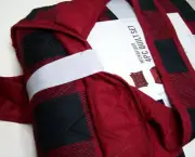 Martha Stewart Reversible Red Black Buffalo Check Plaid Full Queen Quilt 2 Shams
