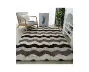 Shag Large Area Rugs for Living Room, Super Soft Bedroom Carpet, Geometric Plush Fluffy Rug for Kids Girls Room Indoor Home Decor-Water wave pattern