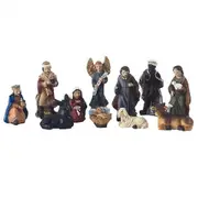 Statue Nativity Scene Set Christmas Crib Figurines Baby Jesus Manger Miniatures Ornament Church Catholic Gift Home Decor Multicolor