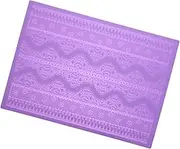 VINTORKY 1Piece Silicone Cake Lace Mat for Fondant Decoration Flower Pattern Embossed Design Food Grade Easy to Use Clean for Cakes Mousse Random Color