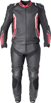 GMS-Moto GR-1, leather suit 2pcs. , color: Black/Red/White , size: 58
