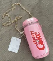SkinnyDip Cherry Coke Coca-Cola Can Pink Red Bag Gold Chain Strap New