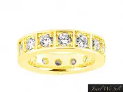 Genuine 1.60Ct Round Diamond Box Eternity Wedding Band Ring 14k Yellow Gold G SI