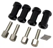 NHX RC Wheel Hex Adaptor Extensions 12x25mm Black (4pc)