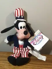 VINTAGE DISNEY STORE UNCLE SAM GOOFY PLUSH 10” W/ TAG NOS NEW