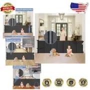 90-Inch Extra Wide Retractable Baby & Dog Gate - Reinforced Mesh Safety Barrier