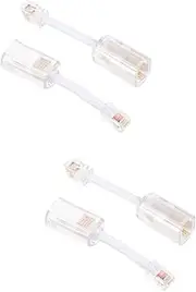 4 Pcs Telephone Line Anti-Winding Device Adapter Swivel Cord Telephone Cord Telephone Cable Rj9 Rotary Phone Rotating Cord Detangler Phone Cord Detangler Landline White Abs Angoily