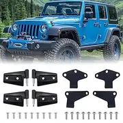 2 Door Hinge Assembly Kits Compatible with 2007-2018 Jeep JK Jeep Wrangler Inside and Outside