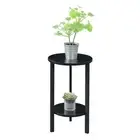 Convenience Concepts Graystone 24-Inch Plant Stand in Black Wood and Metal Frame