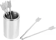 iplusmile 1Set Stainless Steel Fruit Picks with Holder Cocktail Stirrer for Appetizers Desserts and More for Parties and Gatherings