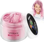Hair Color Wax, Ultikare Instant Hair Dye Cream Mud Washable Temporary Hair Dye Natural Hairstyle Color Pomade for Party, Cosplay, Halloween (Grey) (Blue) (Light Pink)