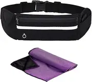 Running Belt Fanny Pack - Waterproof Running Belt with Elastic Waistband, Universal Fit for Men and Women, Phone Holder, Money Belt, Running