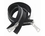 70cm #5 Metal Zippers Double Slider Separable Black Two Way Zipper Metal Zipper Zipper Slider for Jackets