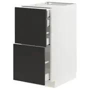 METOD / MAXIMERA base cb 2 frnts/2 low/1 md/1 hi drw, white/Nickebo matt anthracite, 40x60x80 cm