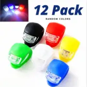 Lot Set 12 Silicone Bicycle Bike Safety LED Head Front & Rear Tail Light Set USA
