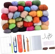 HEALSOPTHY 73pcs Wool Felting Tool with Storage Box Needle Felting Kit for Beginners Adults Includes Needles Scissors and Mat for DIY Crafts Home Decor and Christmas