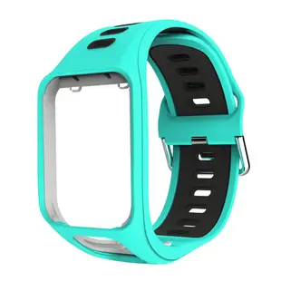 適用於TomTom spark runner2/3錶帶golfer2 一件式雙色矽膠替換腕帶