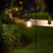 Solar Garden Lights Solar Lantern Outdoor Hanging Light with Shepherd Hook Retro Stake Lights