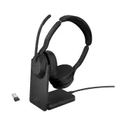 Jabra Evolve2 55 MS Stereo USB-A Bluetooth Headset with Charging Stand