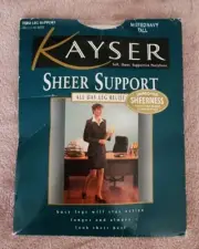 KAYSER Sheer Support Vinatge 90s Pantyhose Nylon Stockings Misted Navy Tall