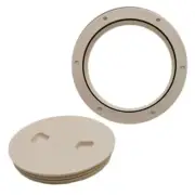 Beckson Boat Screw-Out Deck Plate 1904304 | 6 Inch Pearl White