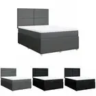 Box Spring Bed with Mattress Bedstead Double Bed Black Double Fabric vidaXL
