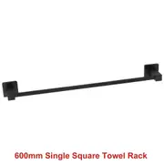 ACA Bath Towel Rail Rack Hook Toilet Brush Paper Holder Accessory Black