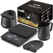 Kaffe Premium Espresso Accessories, 4 in 1 Bundle, Knock box, Digital Black