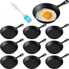 10 Sets 4 Inches Cast Iron Skillets Mini Black Iron Nonstick Frying Pan Small Si