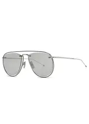 Thom Browne Silver-tone Aviator-style Sunglasses