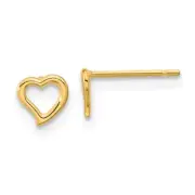 Real 14kt Yellow Gold Madi K Double Heart Post Earrings