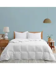 Unikome Lightweight Extra Soft White Goose Fiber Comforter With Duvet Tabs Full