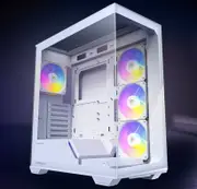 Antec C3 ARGB White ATX, 270 Degrees View, 4x ARGB PWM Fans control, USB-C, 36CM top, 24cm Front. Cable Management, GPU 41.5 CM. Ultra Gaming Case C3-ARGB-W