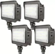 LED Flood Light 50W, Dusk-To-Dawn Photocell, 5000K 6500Lm 100-277Vac, 180-Degree
