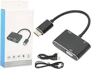 4K VGA to HDMI Adapter Converter for PC, Monitor, and Projector - HD Multimedia Interface Connectivity