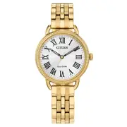 Citizen Eco-Drive Silver Dial Stainless Steel Dress Women's Watch (EM1052-51A)