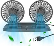Car Fan USB - Dual Head Powerful Car USB Fan - 12v 24v Portable Cooling Fan, USB Powered Electric Fan for Home, Trucks,