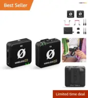 All-in-One Wireless Microphone with Built-in Mics - Perfect for Content Creators