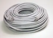 100 ft Feet Cat5e Ethernet Network Cable Gold Plated RJ45 Jack Copper Wire White