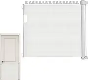 Dog Gate for Stairs | Retractable Mesh Pet Gate | No-Drill, Child-Proof, Extra-Wide Safety Door for Pet Containment Deck/Porch Security