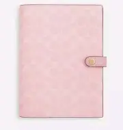 Coach Notebook Powder Pink Leather Canvas **NEW 2025 SPRING COLORS** NWT