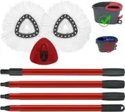 Mop Replace Heads Handle and 1 Sets + 2 White + 1 Base
