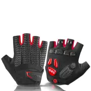 S169B Half Finger Cycling Gloves Breathable Touch Screen Warm Sweat Cloth BLACKRED COLOR XL SIZE