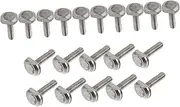 20pcs T-Screw Threaded Rod Bolt Square Bolts Clamping Bolts J Bolts Heavy Duty Bolts Marine Grade Bolts Tool Belt Screws Lag Bolts T Bolts Clamp Screw Stainless Steel Silver