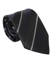 Dolce & Gabbana Black White Stripes Silk Adjustable Tie - RRP 248.4 USD