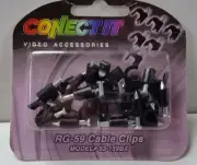 120 pcs Lot Black Single Nail Mounting Clips Ethernet / RG-59 Coax Cable Nail-in