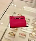 Michael Kors Carson Women Small Pebbled Leather Flap Wallet Dragonfruit